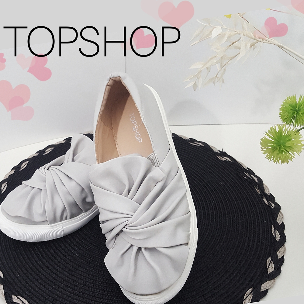 TOPSHOP🍬 Twisted Knot Slip On Flat Faux Leather Loafer Flats/Sneakers
